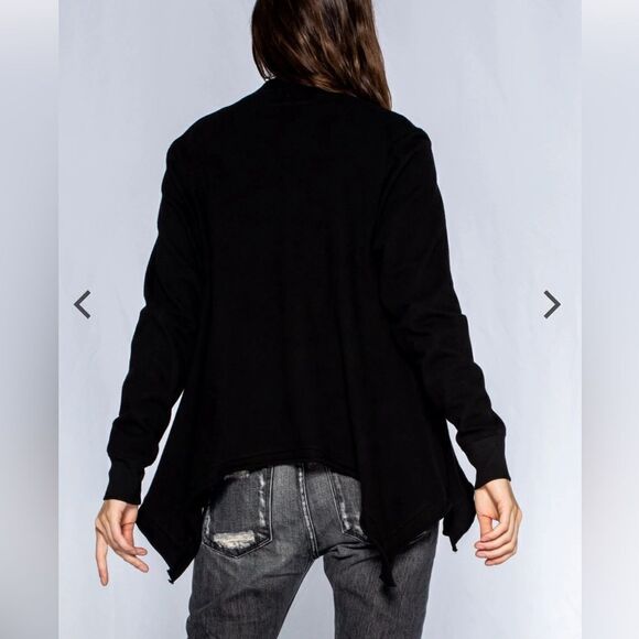 WILT Fly Away Angled Hem Open Front Cotton Cardigan - Picture 3 of 11